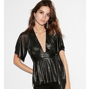 Express metallic wrap top, great for New Years eve